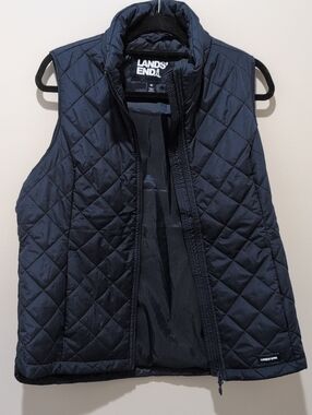 Lands' End Navy Quilted Puffer Vest